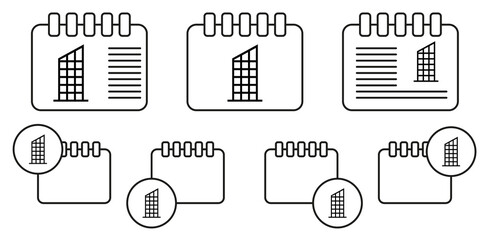 Poster - Skyscraper, building vector icon in calender set illustration for ui and ux, website or mobile application