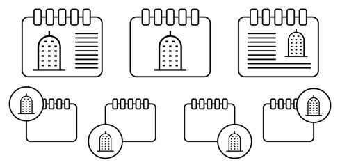 Poster - Building vector icon in calender set illustration for ui and ux, website or mobile application