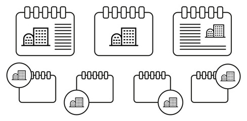 Poster - Building vector icon in calender set illustration for ui and ux, website or mobile application
