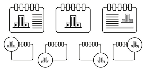 Poster - Building vector icon in calender set illustration for ui and ux, website or mobile application