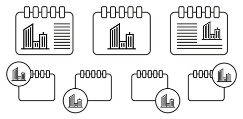Poster - Building vector icon in calender set illustration for ui and ux, website or mobile application