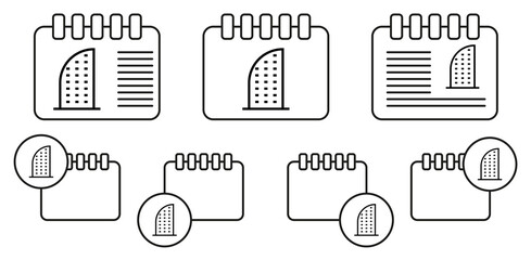 Poster - Building vector icon in calender set illustration for ui and ux, website or mobile application