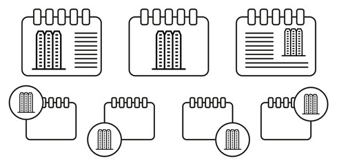 Poster - Building vector icon in calender set illustration for ui and ux, website or mobile application
