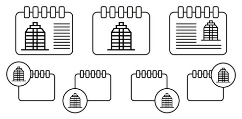 Poster - Building vector icon in calender set illustration for ui and ux, website or mobile application