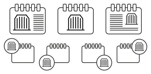 Poster - Building vector icon in calender set illustration for ui and ux, website or mobile application