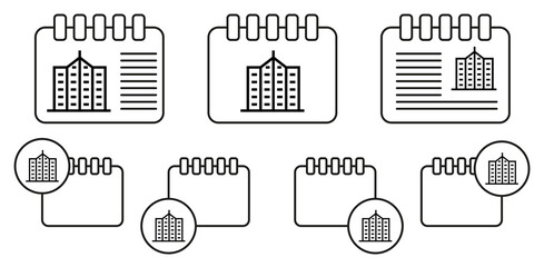 Poster - Building vector icon in calender set illustration for ui and ux, website or mobile application