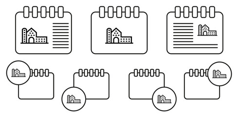 Poster - Building vector icon in calender set illustration for ui and ux, website or mobile application