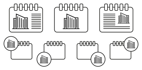 Poster - Building vector icon in calender set illustration for ui and ux, website or mobile application
