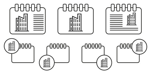Poster - Building vector icon in calender set illustration for ui and ux, website or mobile application