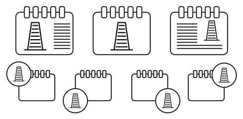 Poster - Building vector icon in calender set illustration for ui and ux, website or mobile application