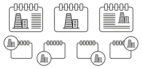 Poster - Building vector icon in calender set illustration for ui and ux, website or mobile application