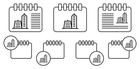 Poster - Building vector icon in calender set illustration for ui and ux, website or mobile application