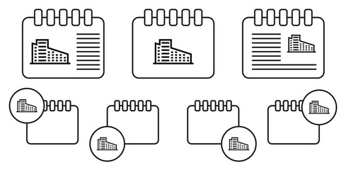 Poster - Building vector icon in calender set illustration for ui and ux, website or mobile application