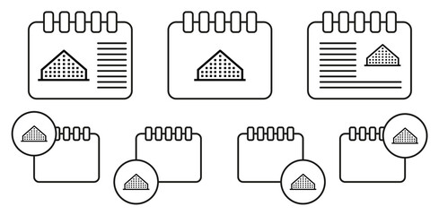 Poster - Building vector icon in calender set illustration for ui and ux, website or mobile application