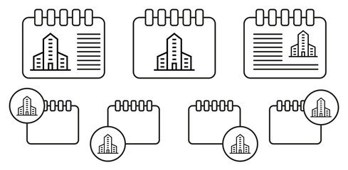 Poster - Building vector icon in calender set illustration for ui and ux, website or mobile application