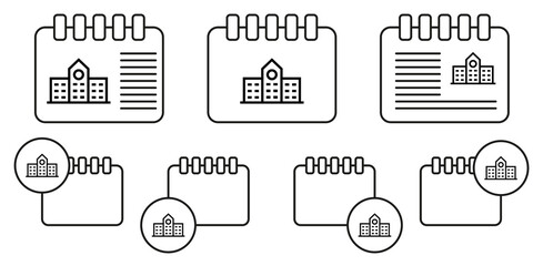 Poster - Building vector icon in calender set illustration for ui and ux, website or mobile application