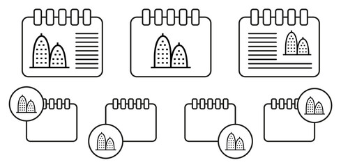 Poster - Building vector icon in calender set illustration for ui and ux, website or mobile application