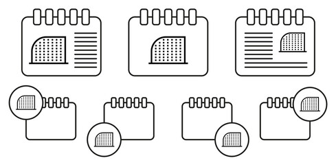 Poster - Building vector icon in calender set illustration for ui and ux, website or mobile application