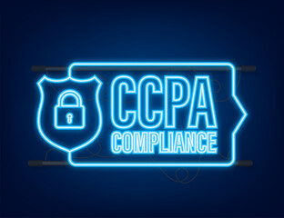 Canvas Print - Ccpa, great design for any purposes. Security vector neonicon. Website information. Internet security. Data protection