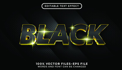 Poster - Black text effect. editable text effect with gold style premium vectors