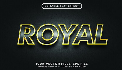 Poster - Royal text effect. editable text effect with gold style premium vectors