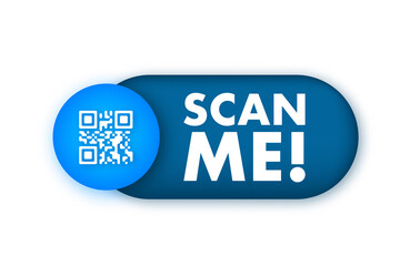 Poster - QR code for smartphone. Inscription scan me with smartphone icon. Qr code for payment. Vector illustration