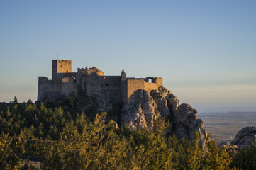 Sticker - Beautiful architectural details of the Loarre Castle in Loarre, Spain