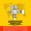 World Day For Audio Visual Heritage, Poster and banner vector