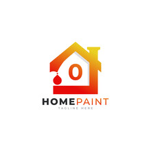 Number 0 Home Paint Real Estate Logo Design Inspiration