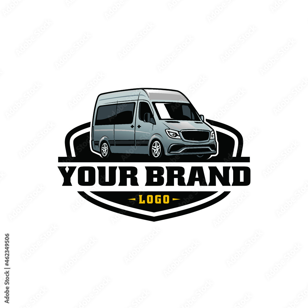 travel van car - delivery car - camper van vector isolated logo design ...