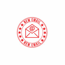 New Email Red Stamp Vector Illustration.isolated On White Background.