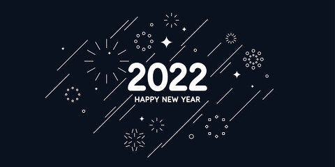 Poster - background with the inscription happy new year 2022. vector illustration.