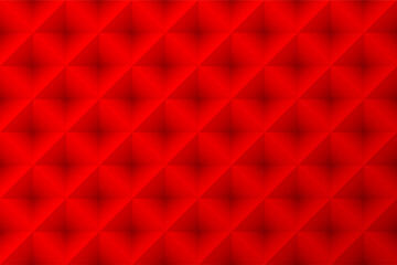 Poster - 3d seamless geometric pattern. Realistic background with corners and shadows.Modern red background. Red pyramid 3D pattern background. Abstract geometric texture design. Elegant diamond shapes. Vector