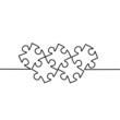 © Rully J - Continuous line drawing of puzzle, pieces problem solving business, jigsaw, object one line, single line art, vector illustration