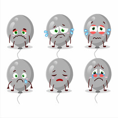 Sticker - Grey balloons cartoon character with sad expression