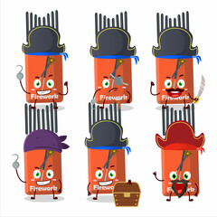 Poster - Cartoon character of firework with various pirates emoticons