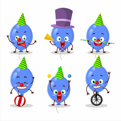 Sticker - Cartoon character of blue balloons with various circus shows