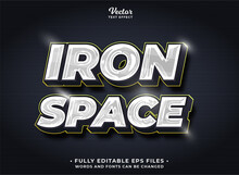 Silver Iron Chrome Text Effect Editable Eps Cc. Words And Fonts Can Be Changed