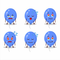 Canvas Print - Cartoon character of blue balloons with sleepy expression