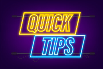 Canvas Print - Quick tips neon icon badge. Ready for use in web or print design. Vector stock illustration