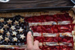 Traditional American Independence Day or Labor Day Strawberry Pie in the Shape of a Flag, Top View