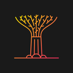 Poster - Supertree grove gradient vector icon for dark theme. Tree-like structure. Recognizable Singaporean attraction. Thin line color symbol. Modern style pictogram. Vector isolated outline drawing