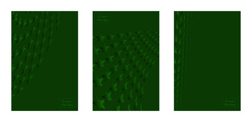 Set of green cover background