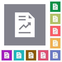 Sticker - Report with graph solid square flat icons