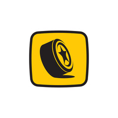 Sticker - Online car service app logo design with tyre symbol