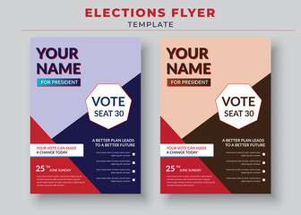 Wall Mural - Elections Flyer Template, Political Flyer, Vote Flyer