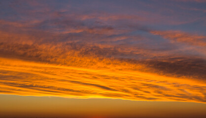 Wall Mural - beautiful sunset on dramatic stormy red sky