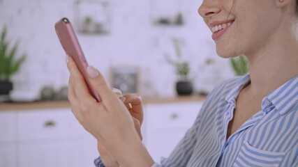 Poster - close up female chatting online