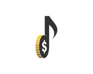 Poster - Combination music note with coin illustration