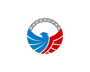 Sticker - Eagle with circle chain shape logo